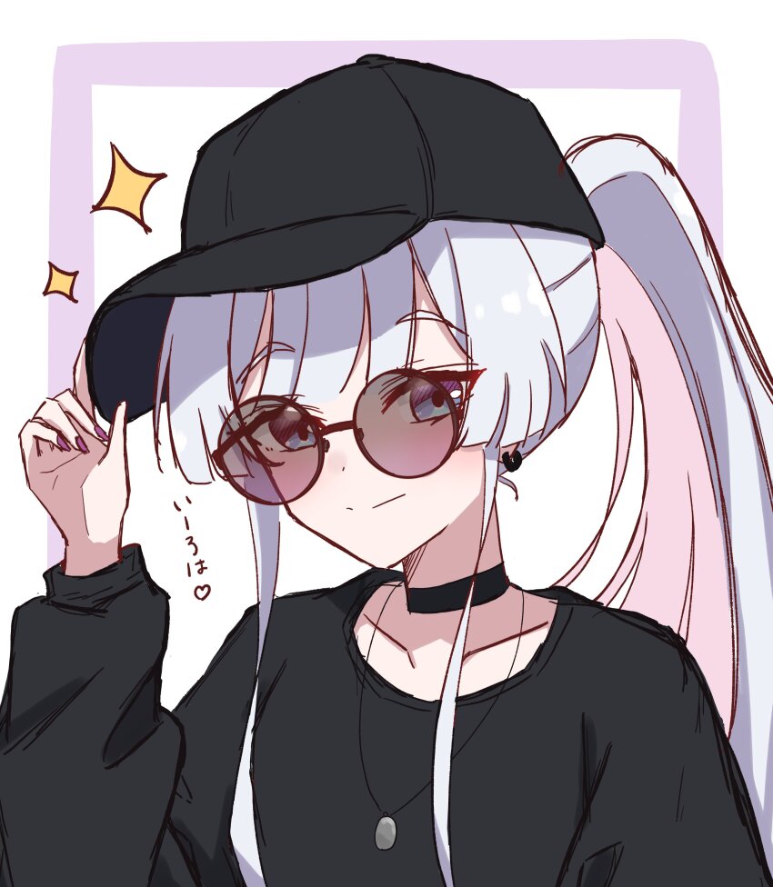 1girl, absurdres, baseball_cap, black_choker, black_hat, black_shirt, cho_kaguya-hime!, choker