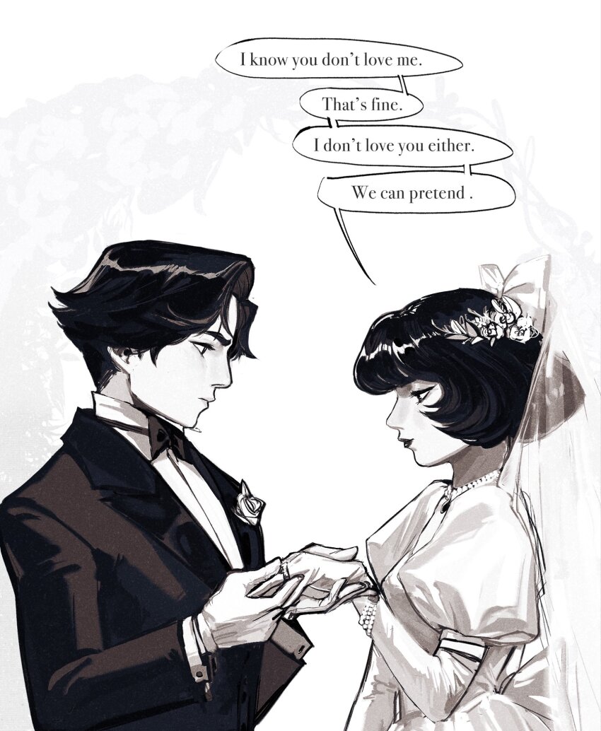 1girl, bob_cut, bow, bowtie, bracelet, corsage, deadlock_(game), dress