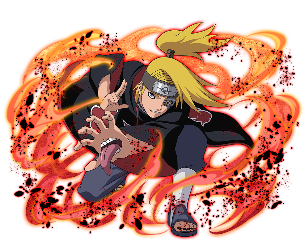 1boy, akatsuki_uniform, artificial_eye, black_boots, black_coat, blonde_hair, boots, coat