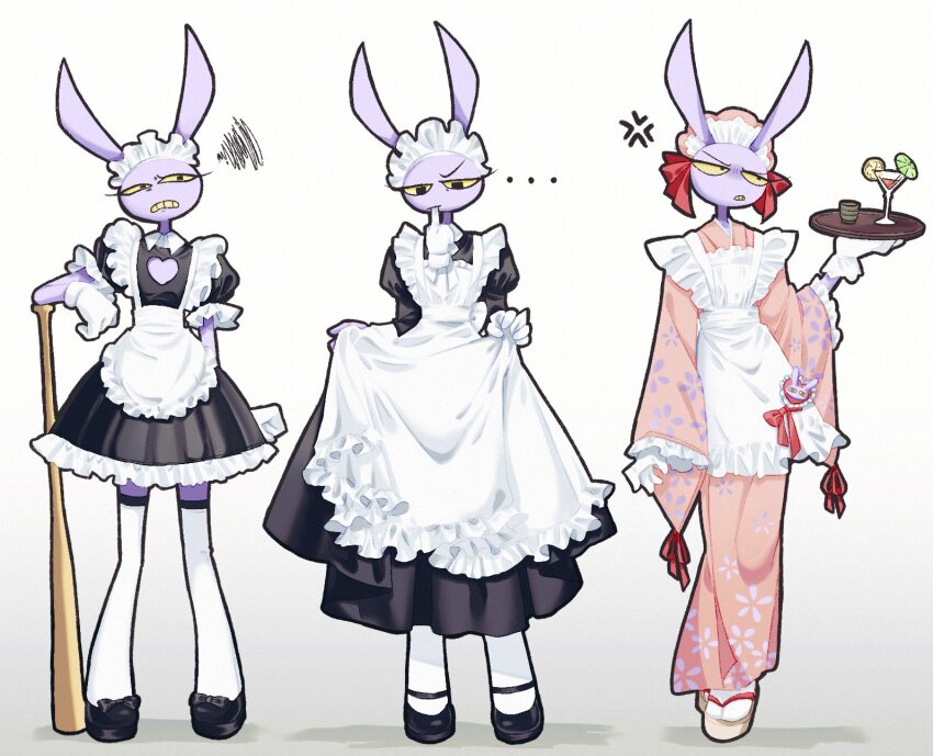 ..., 3boys, aida_(aidacamelia0516), alcohol, alternate_costume, anger_vein, apron, arm_at_side