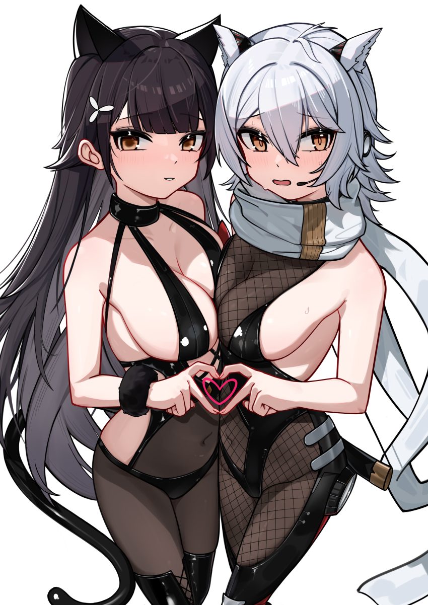 2girls, absurdres, animal_ears, azur_lane, bare_shoulders, breasts, brown_eyes, brown_hair