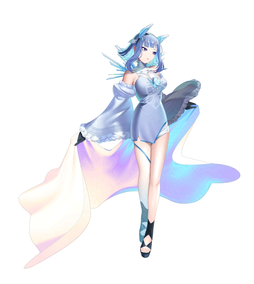 1girl, absurdres, alternate_costume, armpits, bare_legs, black_gloves, black_hairband, black_sandals