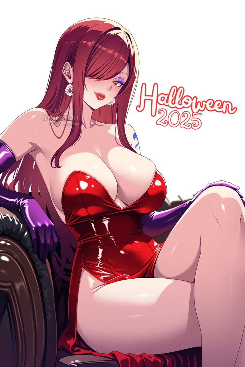 1girl, 2025, bare_legs, bare_shoulders, breasts, chair, closed_mouth, collarbone