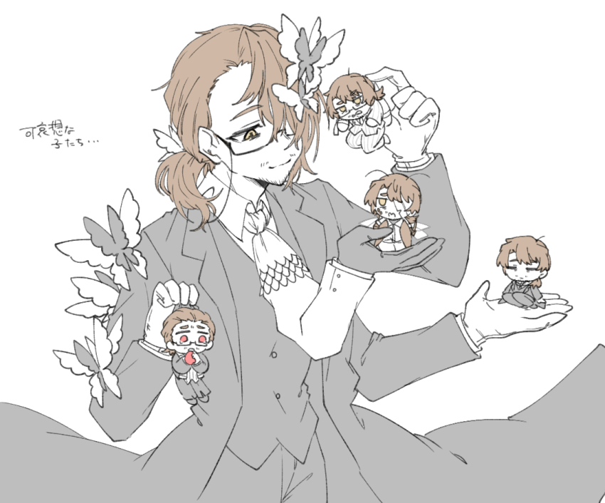 5boys, absurdres, ahoge, alternate_costume, antennae, arthropod_boy, arthropod_limbs, ascot