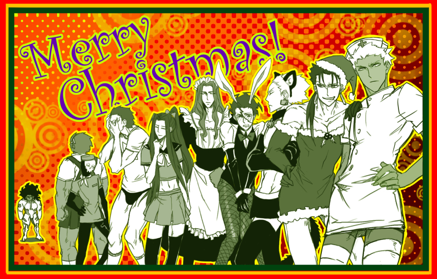 6+boys, animal_ears, archer_(fate), assassin_(fate/zero), bad_id, bad_pixiv_id, berserker_(fate/zero), cat_boy