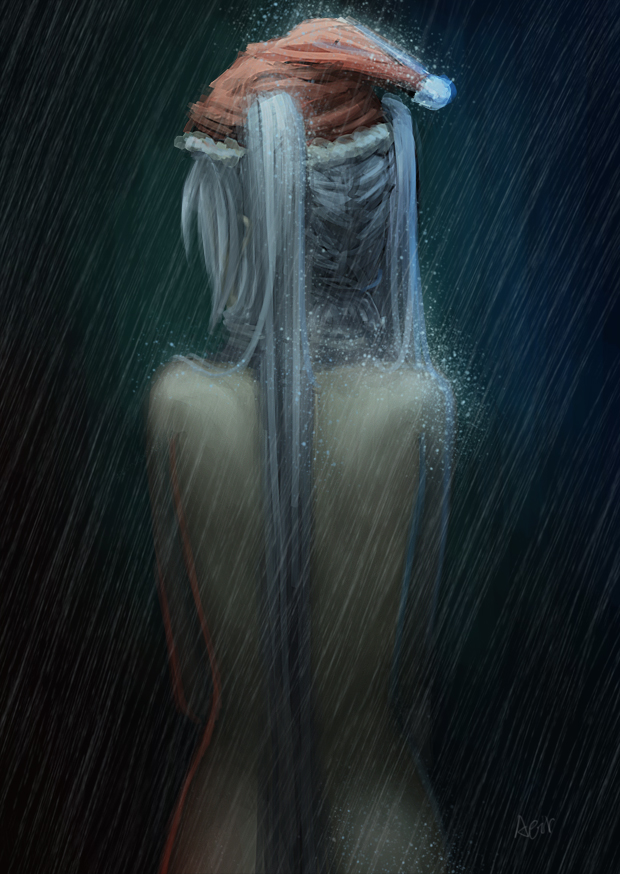 1girl, aqua_hair, bad_id, bad_pixiv_id, female_focus, from_behind, hat, hatsune_miku