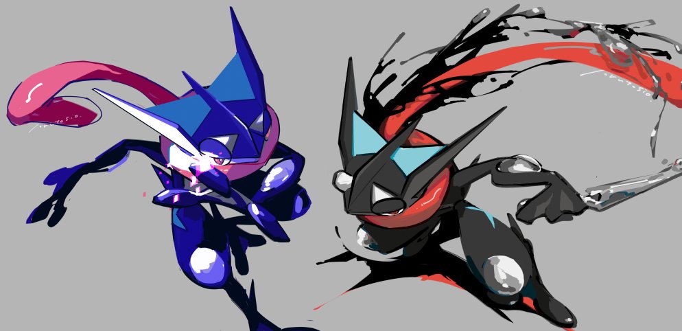 gen_6_pokemon, greninja, holding, holding_kunai, holding_weapon, kunai, long_tongue, nintendo
