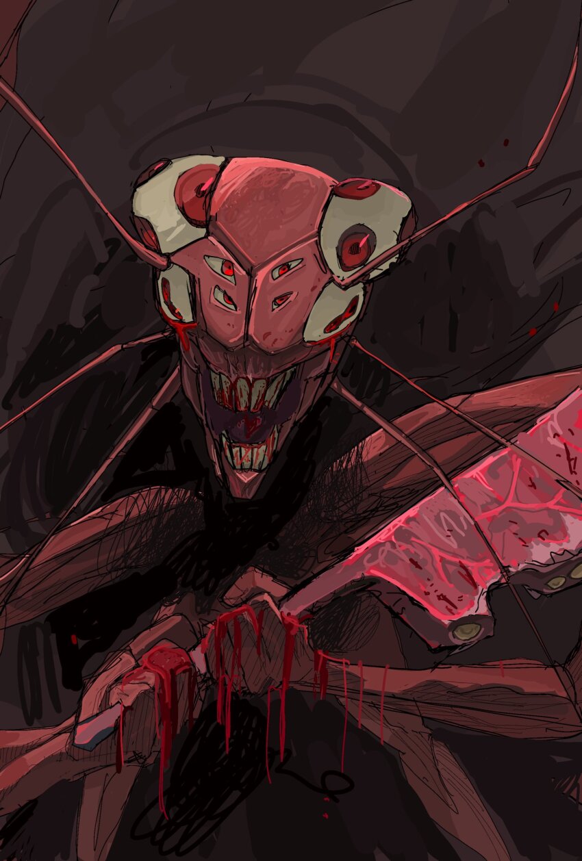 blood, blood_on_hands, bug, cockroach, curse, cursed_spirit_(jujutsu_kaisen), extra_arms, extra_eyes