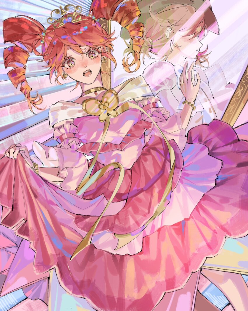 1girl, armlet, bead_bracelet, beads, bow, bowtie, bracelet, breasts