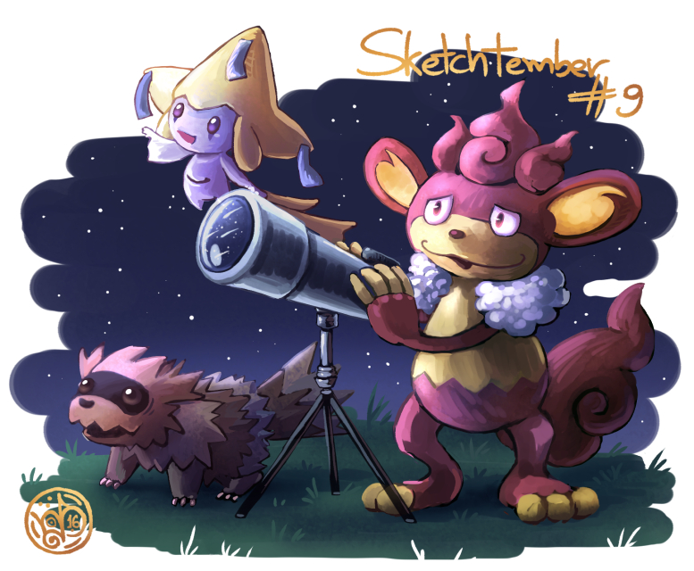 commentary_request, dated, floating, full_body, gen_3_pokemon, gen_5_pokemon, grass, holding