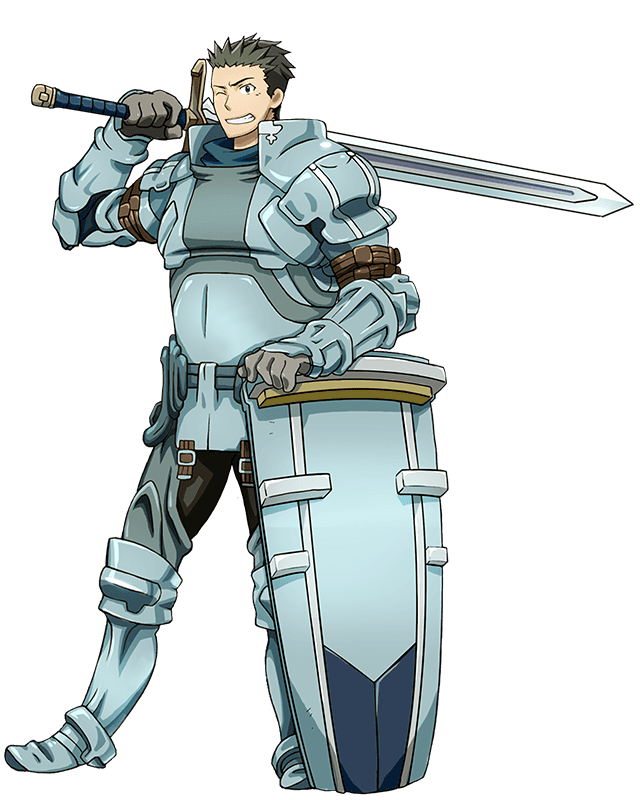 1boy, arm_up, armor, armored_boots, artist_request, boots, breastplate, brown_armor