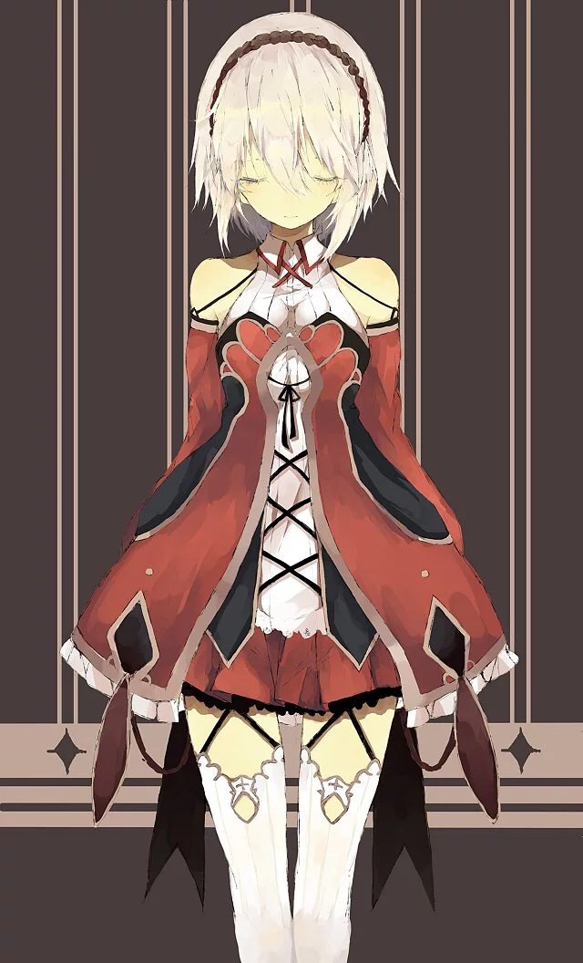 1girl, bare_shoulders, black_ribbon, blonde_hair, breasts, closed_mouth, collared_dress, dress