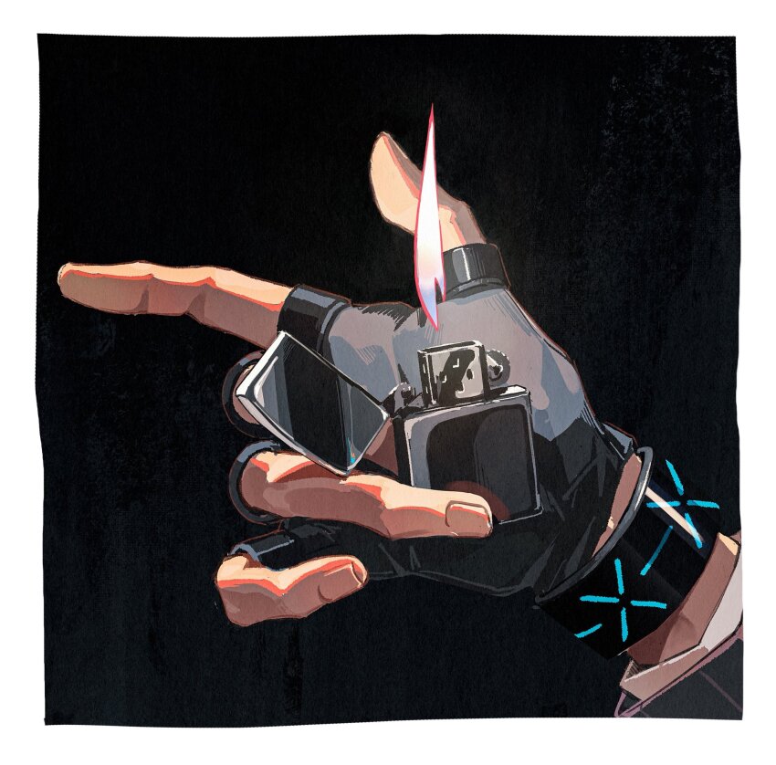 1other, black_background, bracelet, close-up, commentary, ek276, fingerless_gloves, gloves