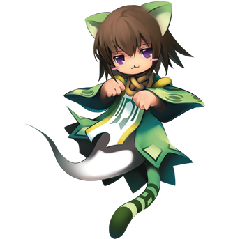 1girl, :3, animal_ears, blush_stickers, brown_hair, cat_ears, cat_girl, cat_tail