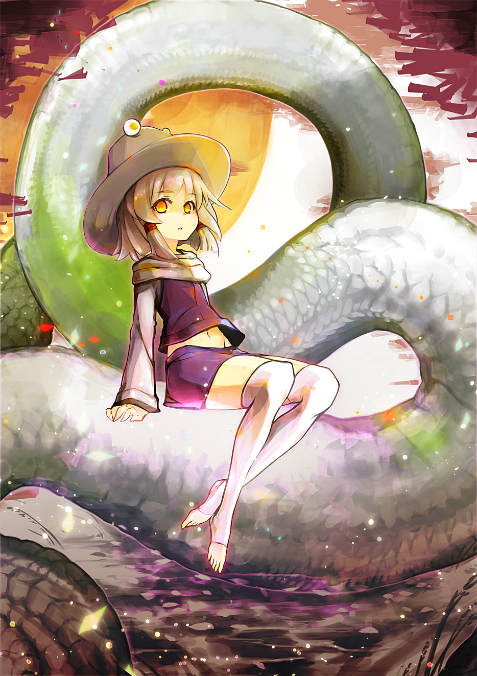 1girl, bad_id, bad_pixiv_id, barefoot, blonde_hair, feet, female_focus, groin