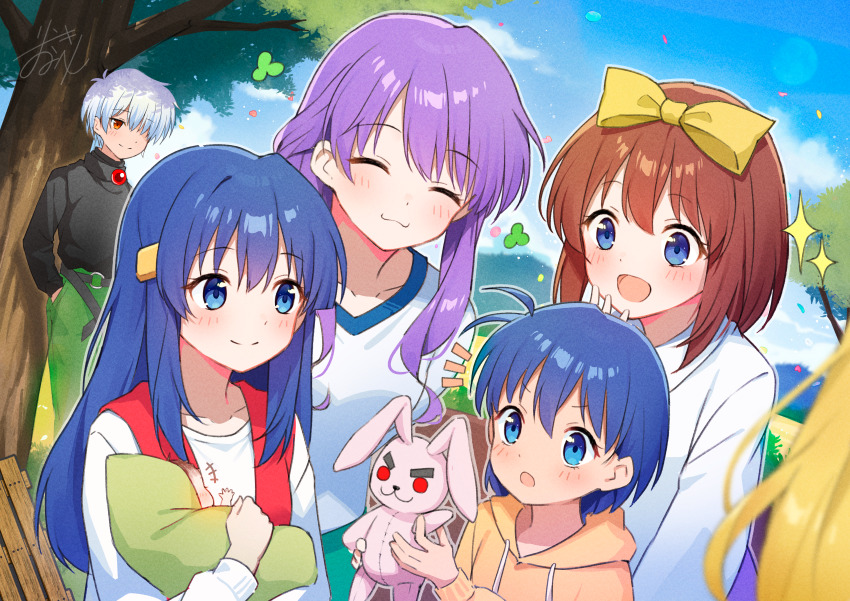 1boy, 5girls, absurdres, aged_up, amasawa_ikumi, amasawa_miyu, baby, black_sweater