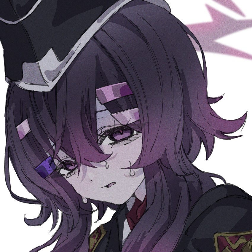 1girl, blue_archive, commentary_request, hair_ornament, halo, haruka_(blue_archive), head_tilt, highres