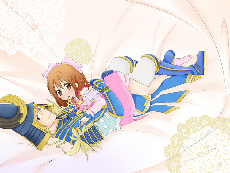 azai_nagamasa_(sengoku_musou), bow, brown_hair, oichi_(sengoku_musou), sengoku_musou, skirt, smile, tagme