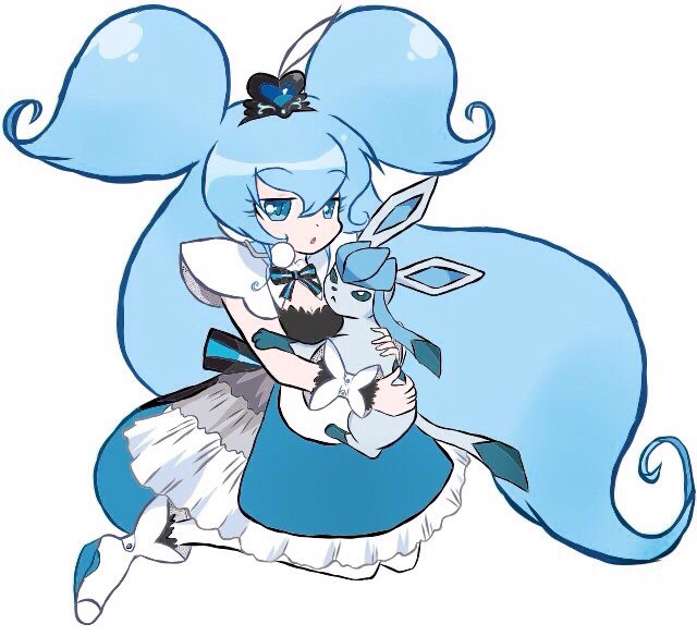 1girl, :o, artist_request, blue_dress, blue_eyes, blue_hair, blue_theme, color_connection