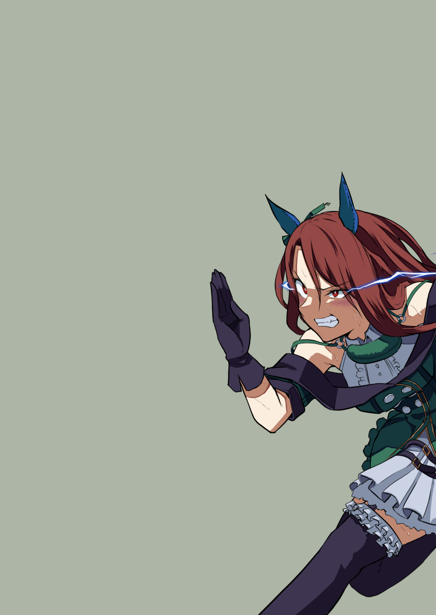 1girl, absurdres, animal_ears, bare_shoulders, black_gloves, black_thighhighs, blush, bow