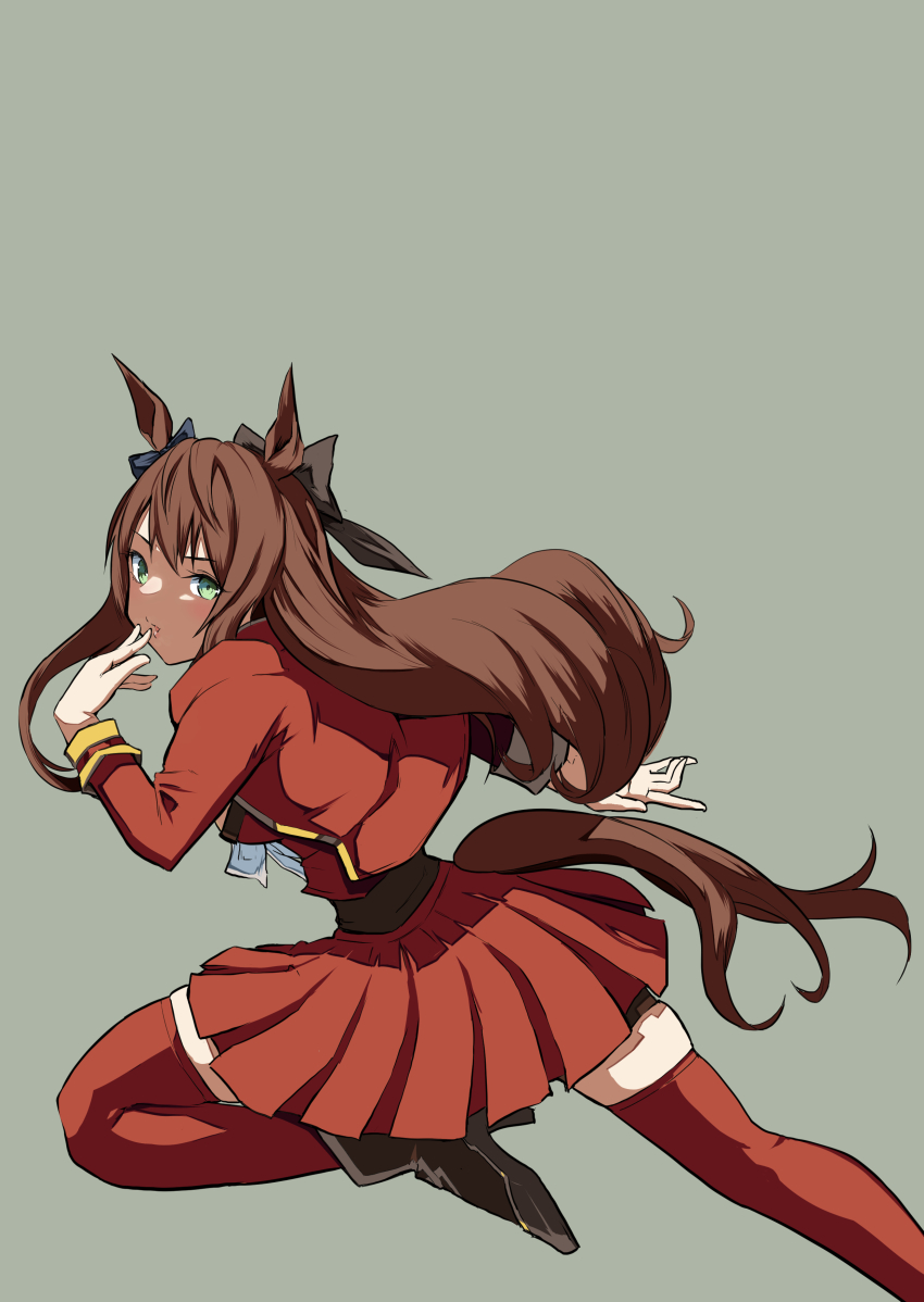 1girl, absurdres, animal_ears, blue_bow, blue_eyes, blush, boots, bow