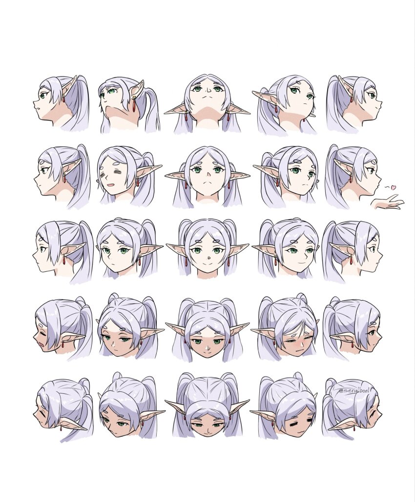 1girl, 25_perspective_box_exercise, :3, =_=, artist_name, commentary, cropped_head, earrings