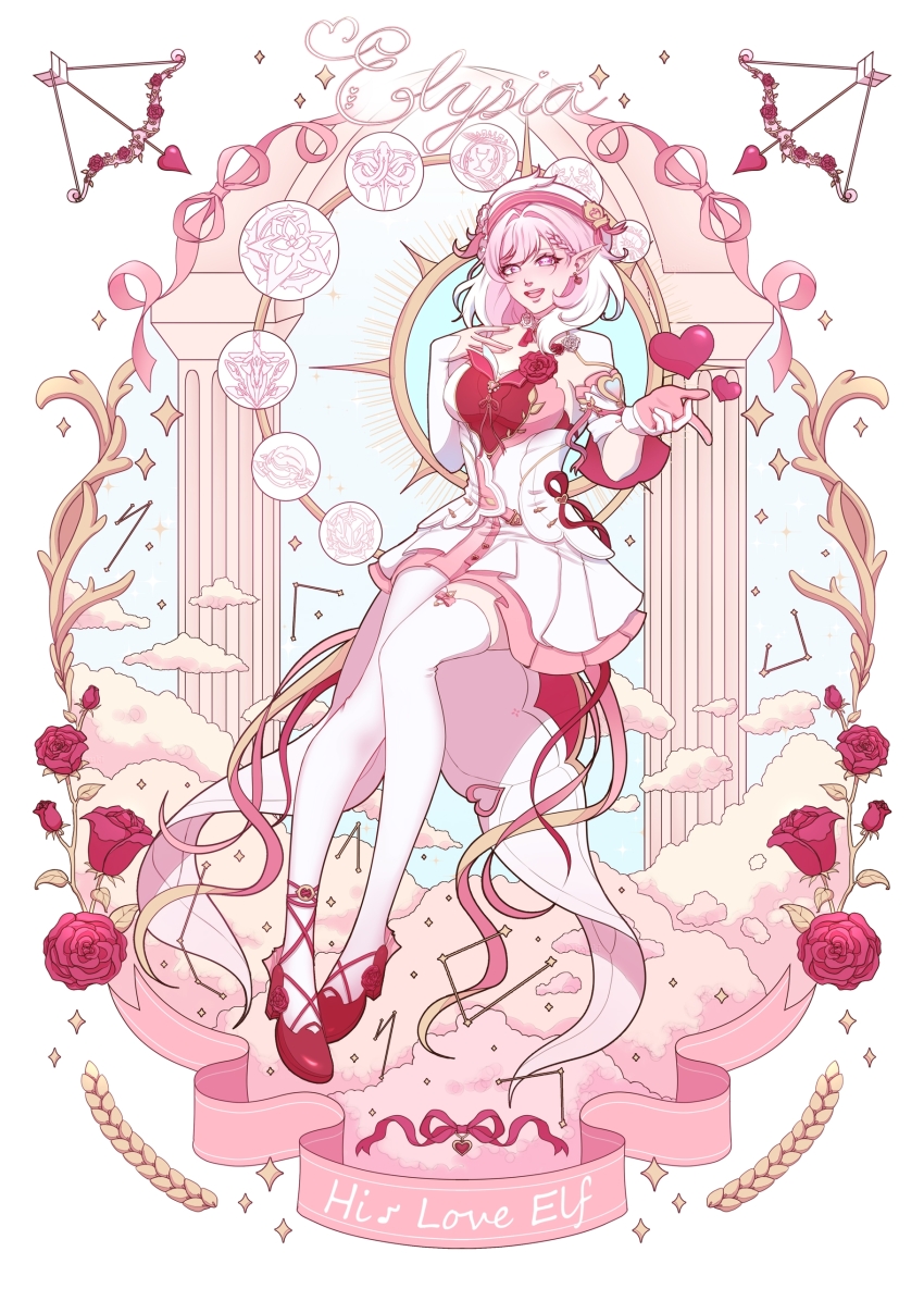 1girl, absurdres, arrow_(projectile), beret, bow_(weapon), breasts, character_name, chinese_commentary