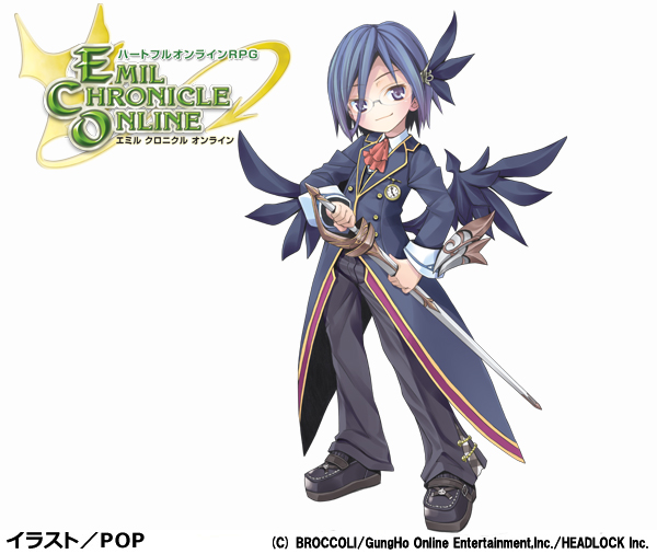 1boy, artist_name, ascot, black_boots, black_pants, black_wings, blue_hair, blue_jacket