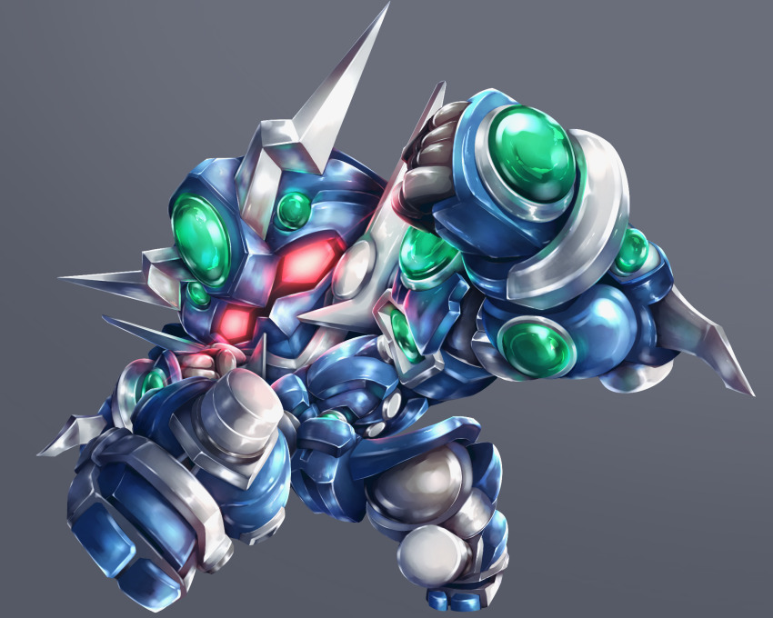 arm_blade, armor, chibi, chibi_only, clenched_hand, clenched_hands, commentary_request, deformed