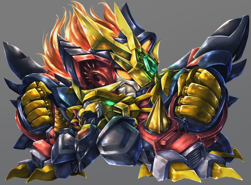 armor, chibi, chibi_only, commentary_request, deformed, drill, full_armor, gattai