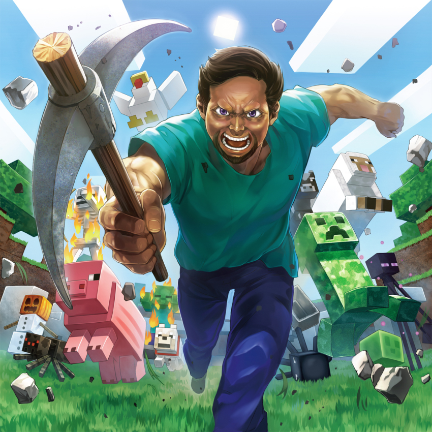 1boy, amagai_tarou, animification, bad_id, bad_pixiv_id, beard, bird, brown_hair