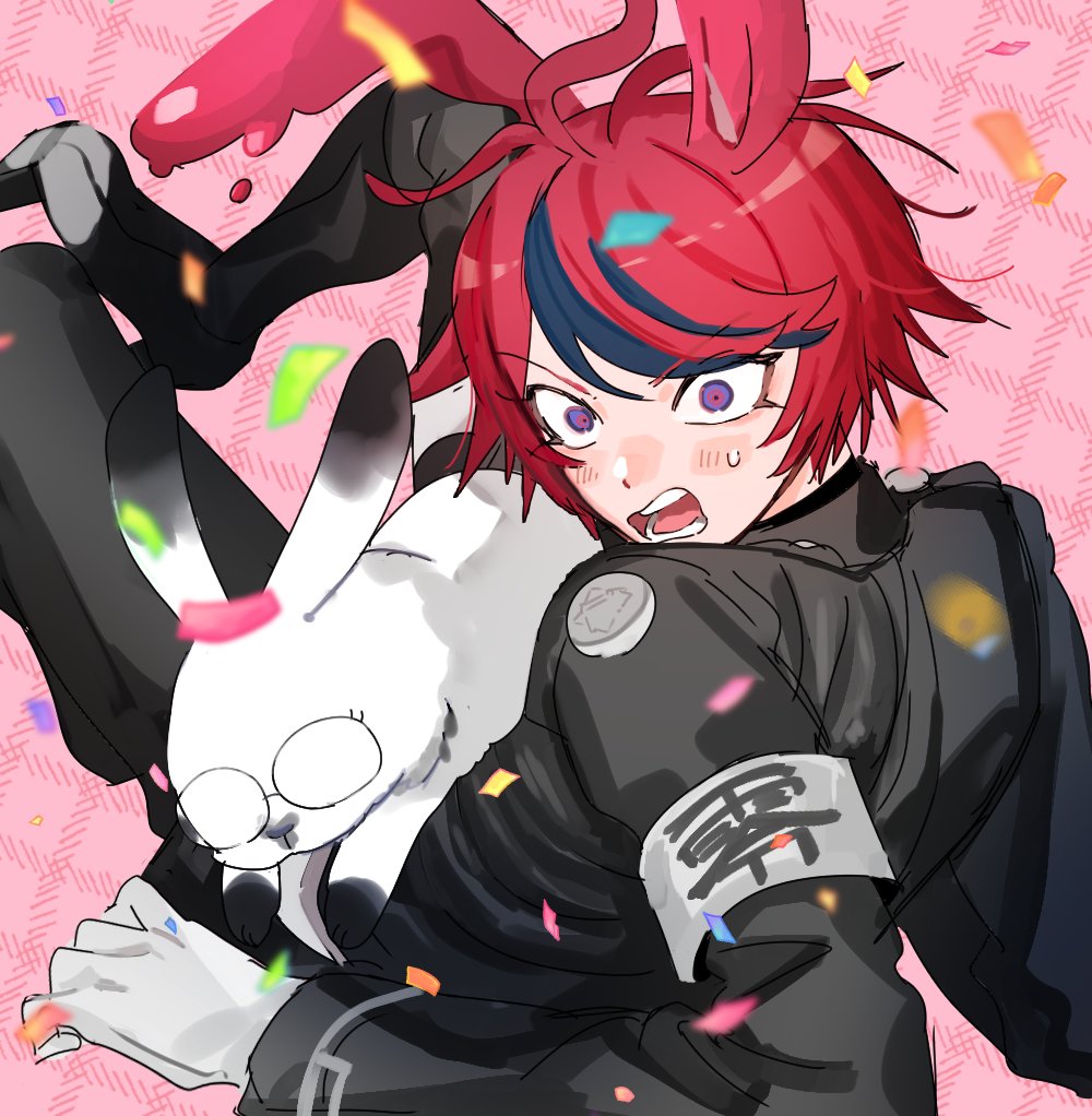 1boy, ahoge, animal_ears, animalization, aotsuki_eito, armband, black_boots, black_jacket