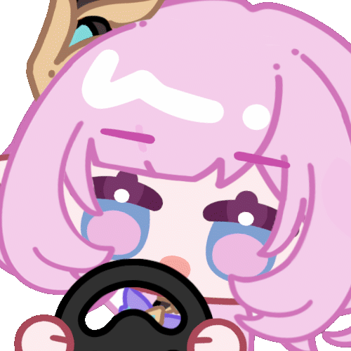 1girl, animated, animated_gif, chinese_commentary, commentary_request, elysia_(honkai_impact), hair_ornament, holding_detached_steering_wheel