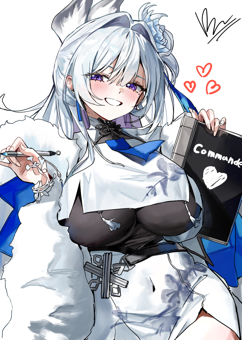 1girl, absurdres, breasts, commentary_request, dress, flower, goddess_of_victory:_nikke, hair_flower