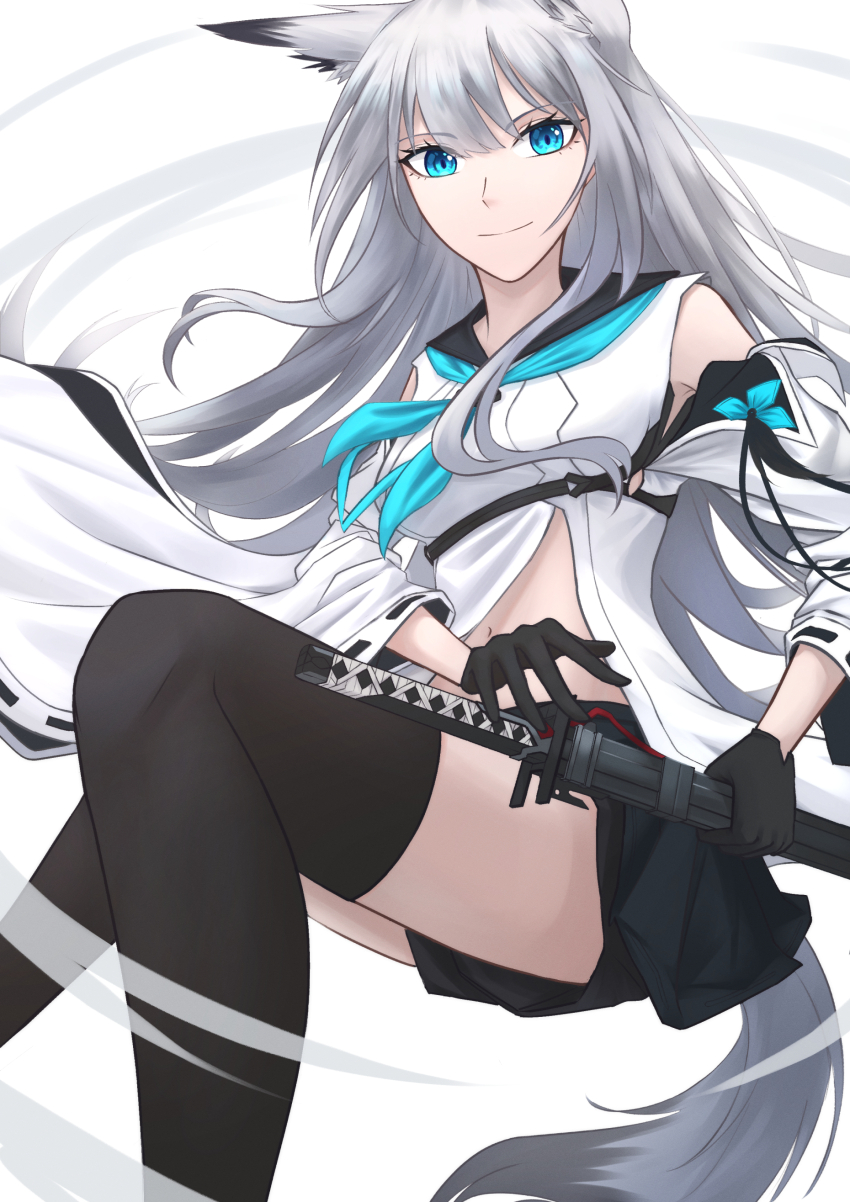 1girl, absurdres, animal_ears, appl3, azur_lane, black_gloves, black_shorts, black_thighhighs