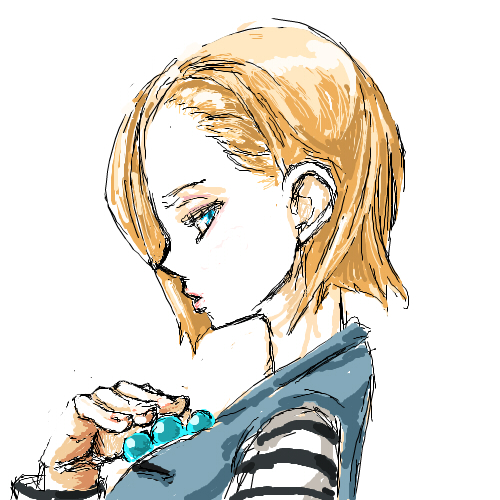 1girl, android, android_18, blonde_hair, blue_eyes, dragon_ball, dragonball_z, female_focus