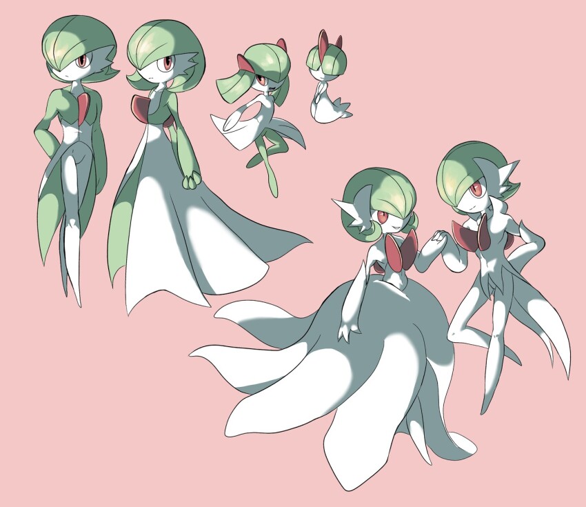 2boys, 2girls, 2others, alternate_design, alternate_hairstyle, alternate_universe, arm_behind_back, arm_warmers