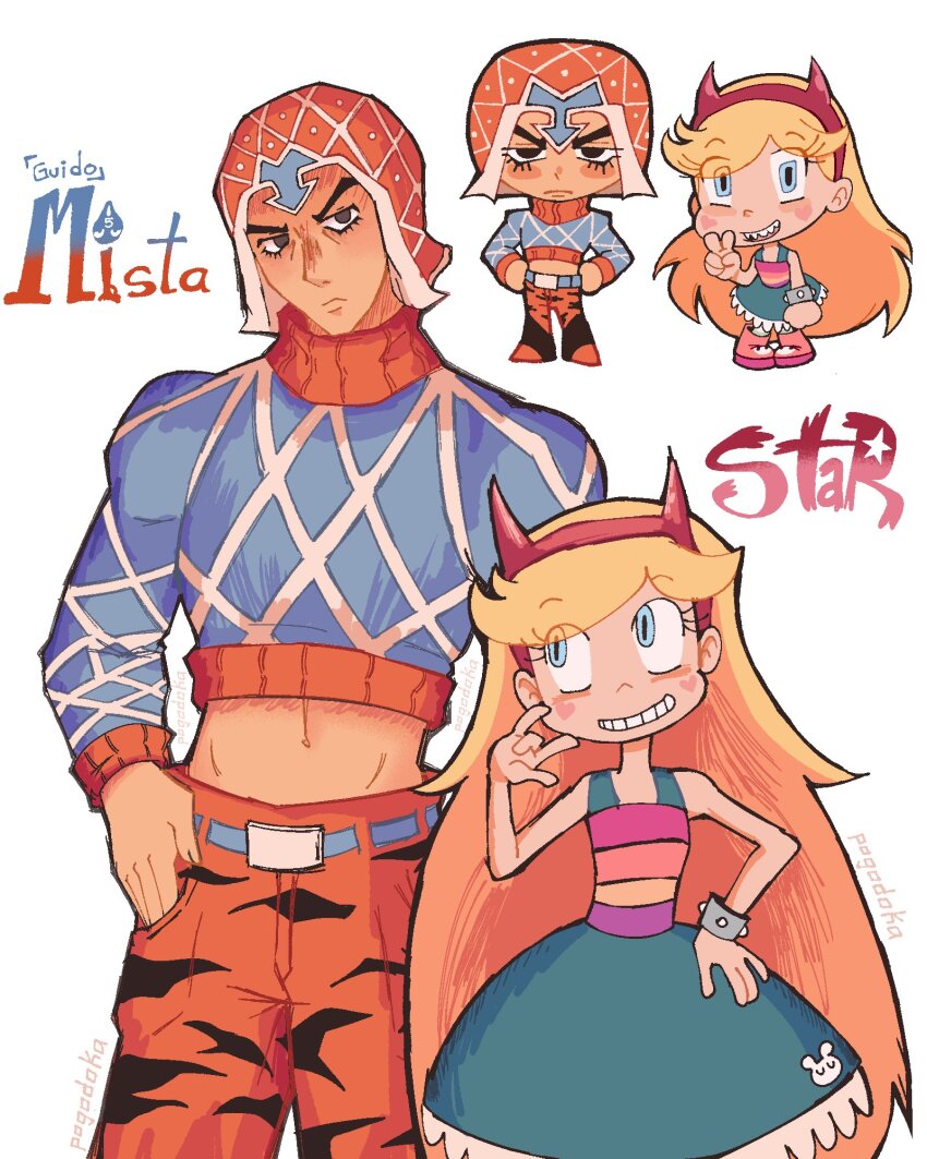 belt, blonde_hair, blue_belt, blue_eyes, blue_sweater, chibi, dress, green_dress