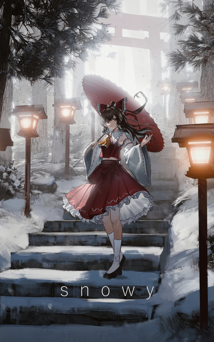 1girl, absurdres, ascot, black_shoes, bow, chest_sarashi, chinese_commentary, commentary_request