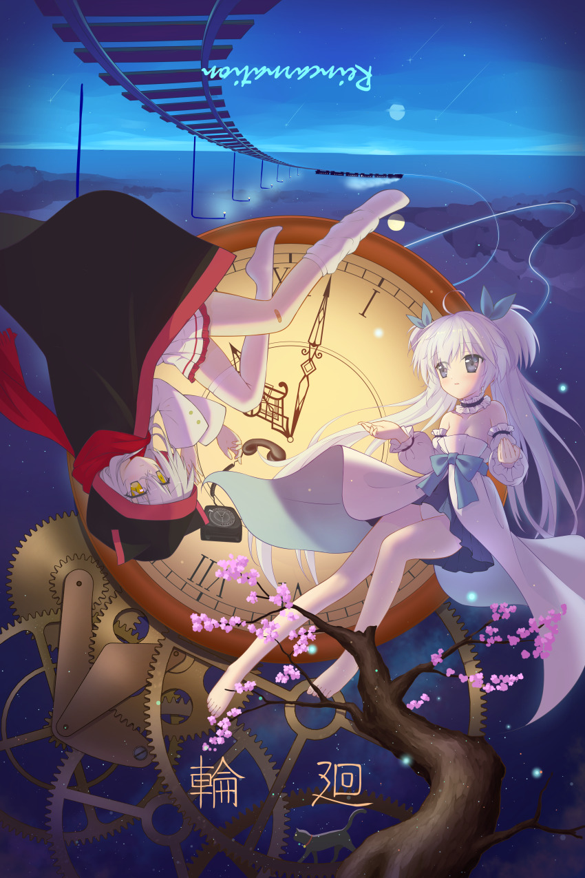 1060476357, 2girls, absurdres, ahoge, animal_ear_hood, bandaid, bandaid_on_knee, bandaid_on_leg