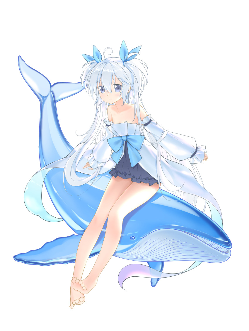 1060476357, 1girl, absurdres, ahoge, bare_legs, bare_shoulders, barefoot, black_dress