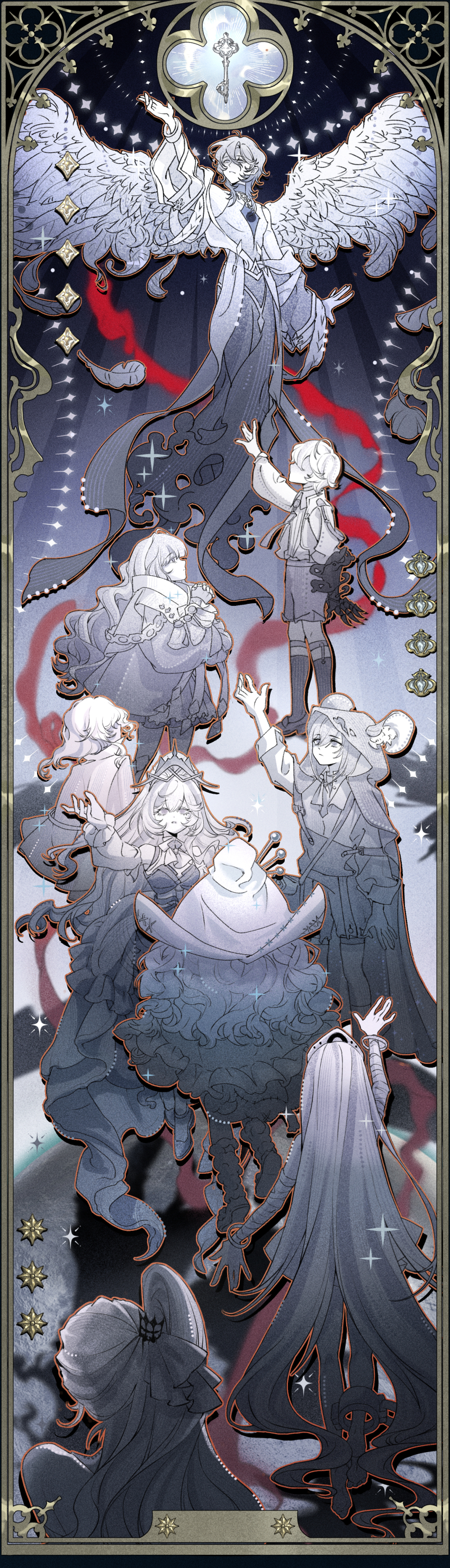 absurdres, aigis_(morimens), animal_ears, artist_request, bad_source, character_request, chinese_commentary, commentary