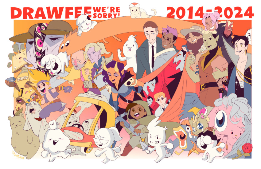 2014, 2024, angel, animal, aquiline_nose, bear, beard, bobby_hill_(drawfee)