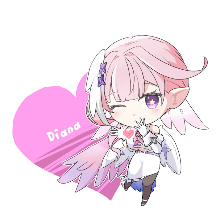 1girl, ;), black_pantyhose, breasts, chaos_zero_nightmare, character_name, chibi, chibi_only