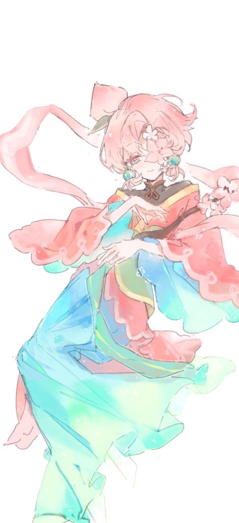 1boy, androgynous, black_shirt, blue_eyes, blue_hanfu, blue_robe, branch, chinese_clothes