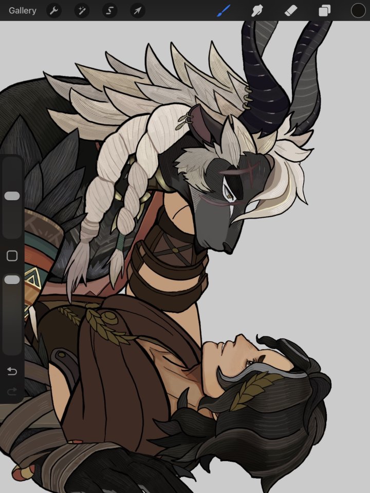 2boys, afk_(series), afk_journey, animal_ears, art_program_in_frame, art_program_request, braid, claws