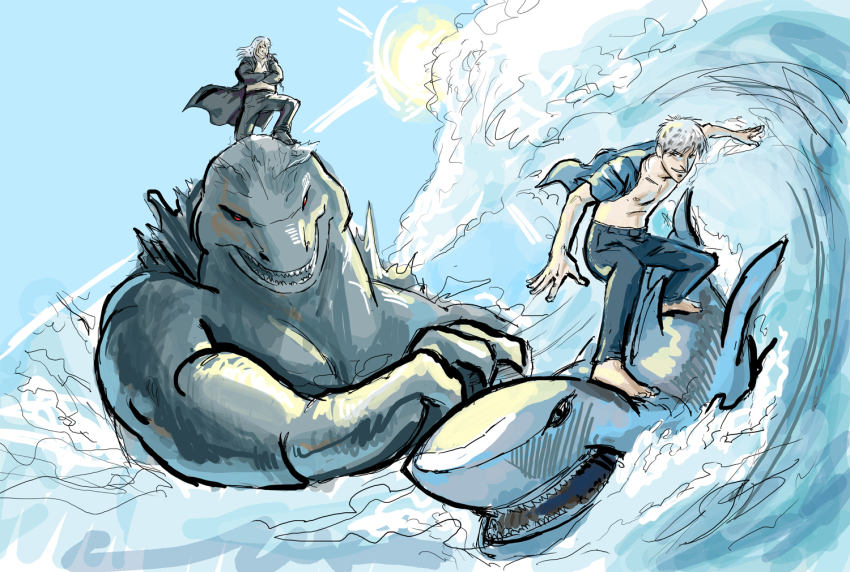 2boys, akagi, akagi:_yami_ni_oritatta_tensai, akagi_shigeru, drawfag, epic, fukumoto_mahjong, godzilla