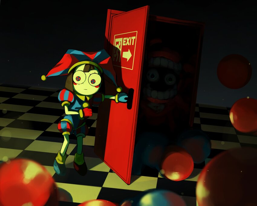 1boy, 1girl, absurdres, asymmetrical_footwear, asymmetrical_gloves, black_hair, blue_eyes, blue_gloves