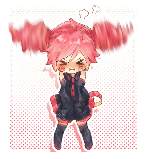 >_<, 1girl, black_boots, black_shirt, blush, boots, chibi, chibi_only