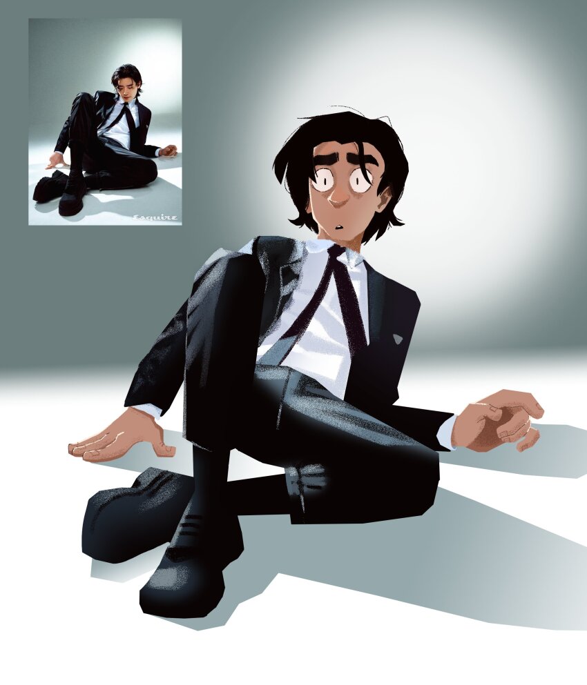 1boy, absurdres, black_hair, black_necktie, collared_shirt, formal_clothes, highres, jacob_andrews